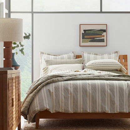 Tailored Stripes and Plaids Classic Cool Cotton Percale Fitted Bed Sheet