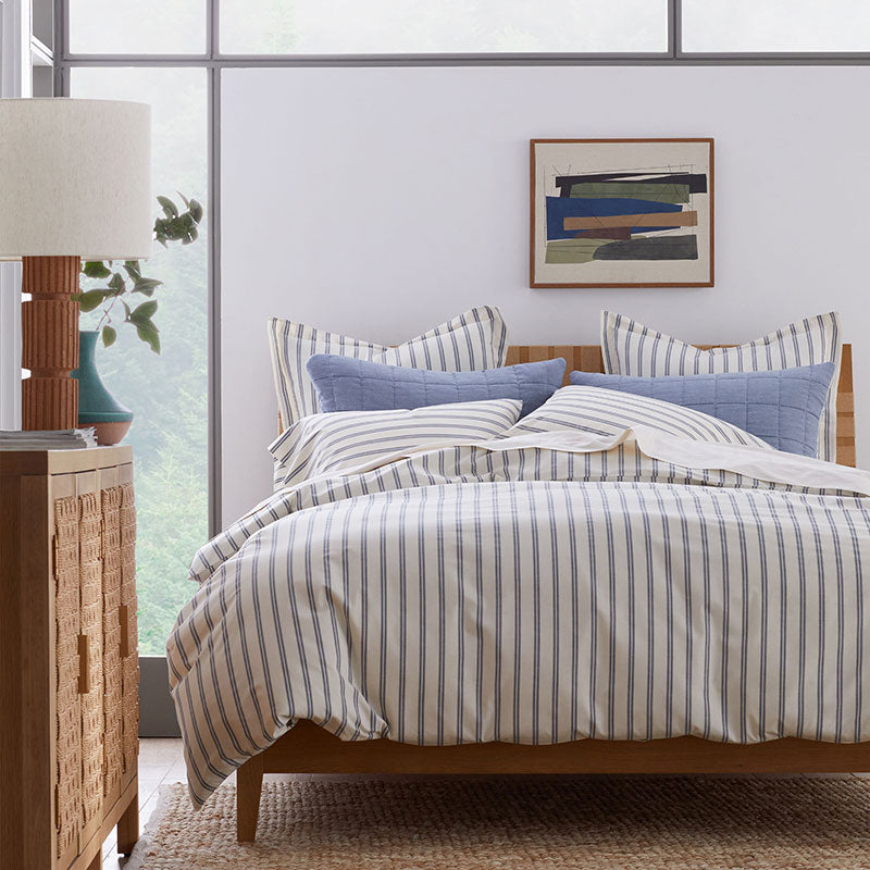 Tailored Stripes and Plaids Classic Cool Cotton Percale Pillowcase Set