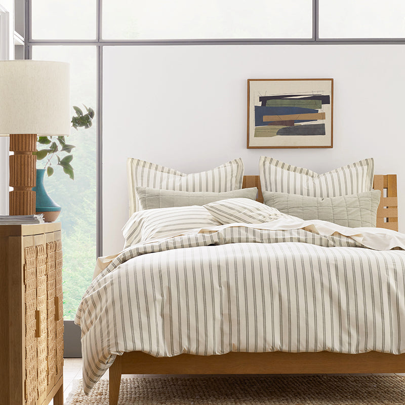Tailored Stripes and Plaids Classic Cool Cotton Percale Pillowcase Set