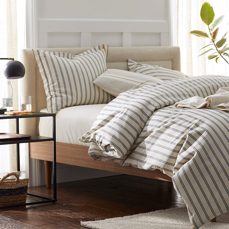 Tailored Stripes and Plaids Classic Cool Cotton Percale Fitted Bed Sheet
