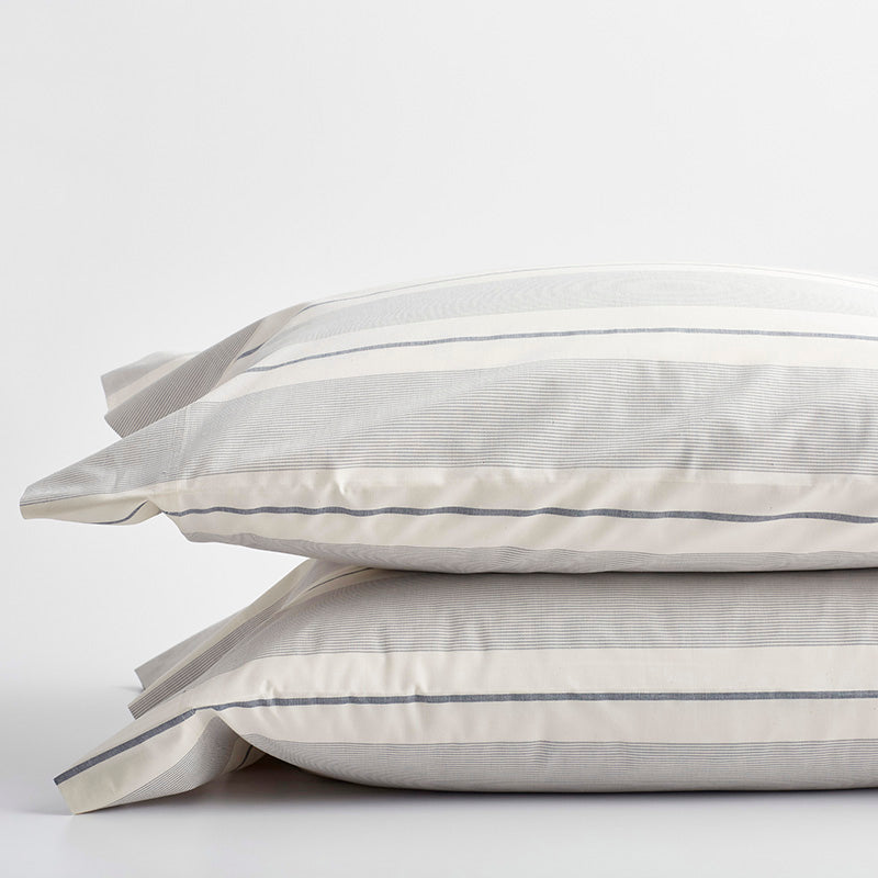 Tailored Stripes and Plaids Classic Cool Cotton Percale Pillowcase Set