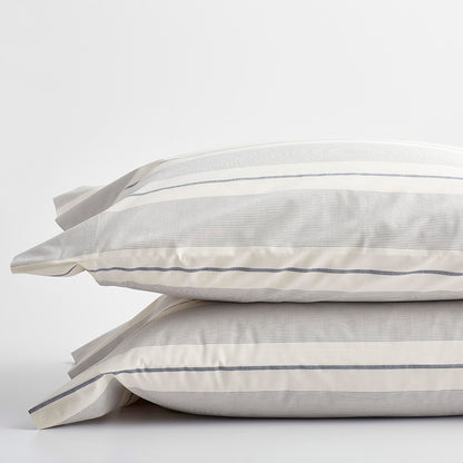 Tailored Stripes and Plaids Classic Cool Cotton Percale Pillowcase Set