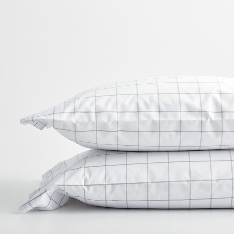Tailored Stripes and Plaids Classic Cool Cotton Percale Pillowcase Set