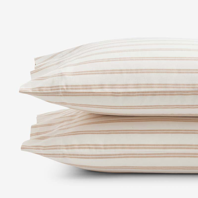 Tailored Stripes and Plaids Classic Cool Cotton Percale Pillowcase Set