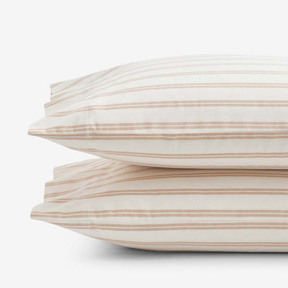 Tailored Stripes and Plaids Classic Cool Cotton Percale Pillowcase Set