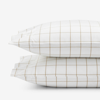 Tailored Stripes and Plaids Classic Cool Cotton Percale Pillowcase Set