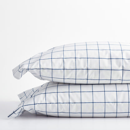 Tailored Stripes and Plaids Classic Cool Cotton Percale Pillowcase Set