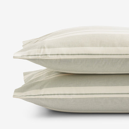 Tailored Stripes and Plaids Classic Cool Cotton Percale Pillowcase Set