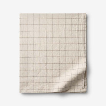 Tailored Stripes and Plaids Premium Breathable Washed Linen Cotton Flat Bed Sheet