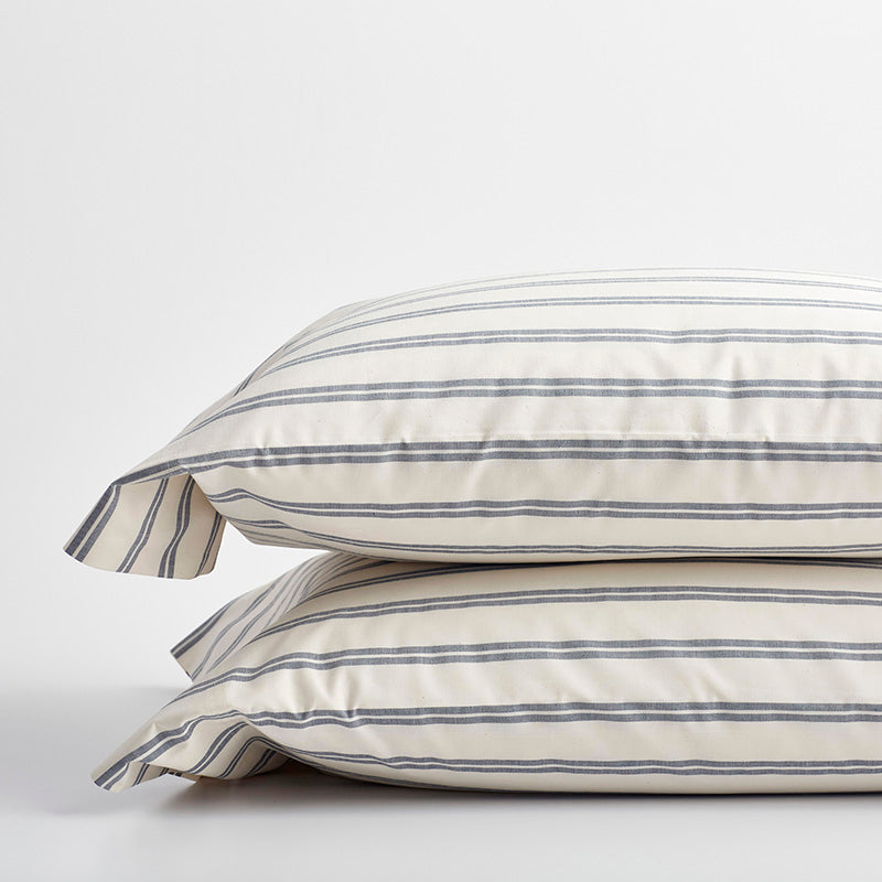Tailored Stripes and Plaids Classic Cool Cotton Percale Pillowcase Set