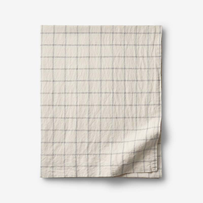 Tailored Stripes and Plaids Premium Breathable Washed Linen Cotton Flat Bed Sheet