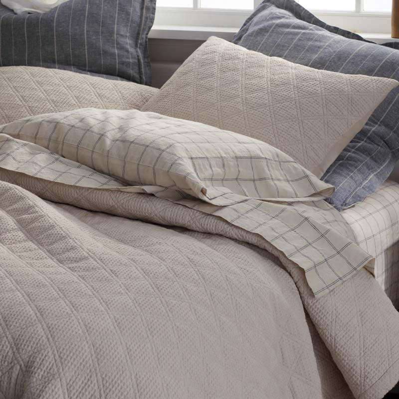 Tailored Stripes and Plaids Premium Breathable Washed Linen Cotton Flat Bed Sheet
