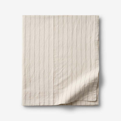 Tailored Stripes and Plaids Premium Breathable Washed Linen Cotton Flat Bed Sheet