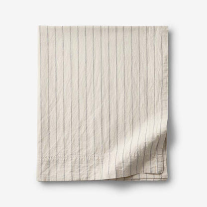 Tailored Stripes and Plaids Premium Breathable Washed Linen Cotton Flat Bed Sheet