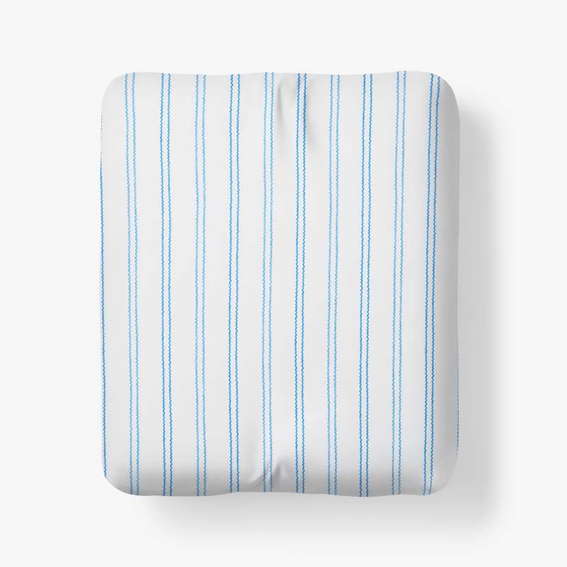 Blossoms and Stripes Classic Cool Cotton Percale Fitted Bed Sheet