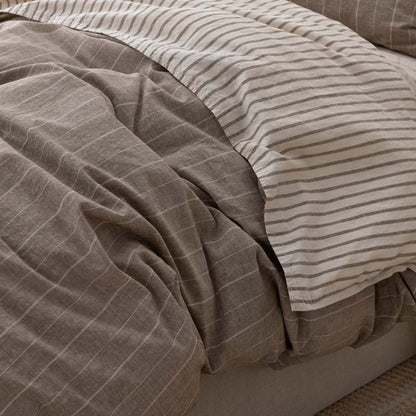 Tailored Stripes Premium Breathable Washed Linen Cotton Reversible Sham