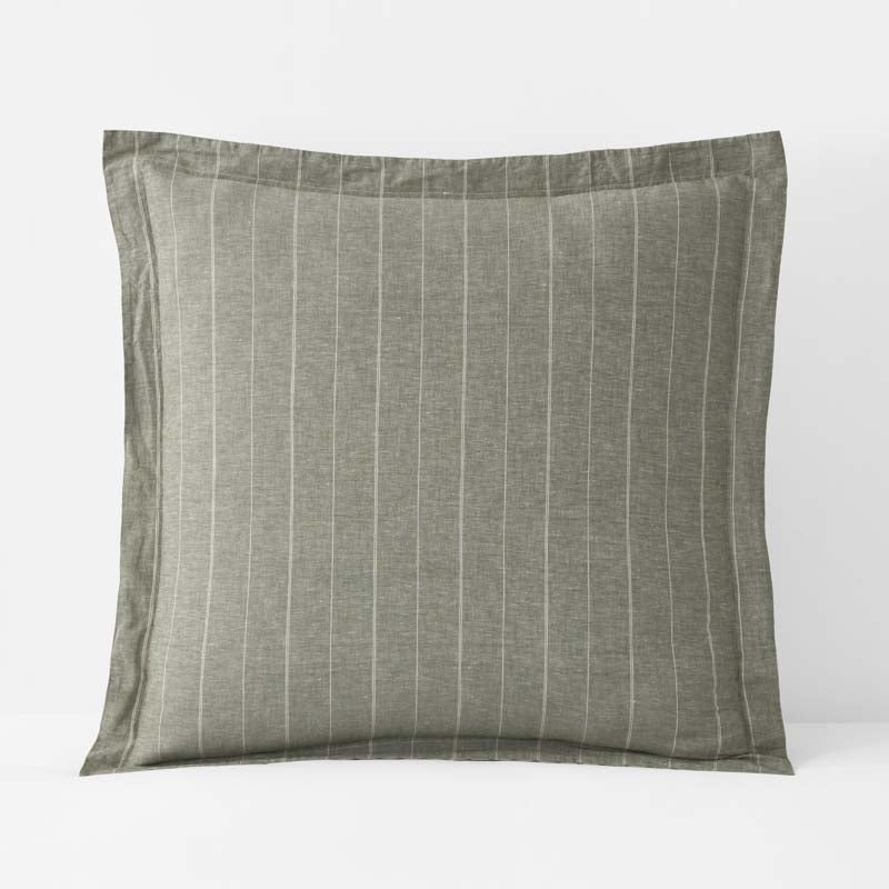 Tailored Stripes Premium Breathable Washed Linen Cotton Reversible Sham