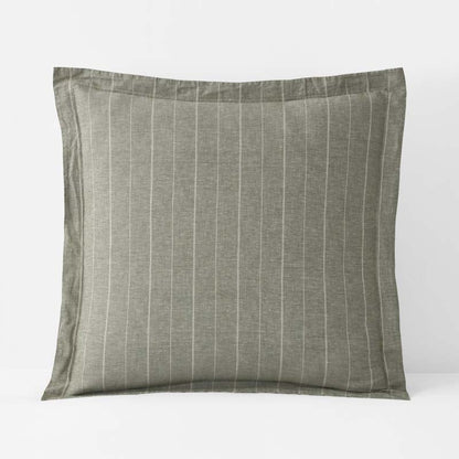 Tailored Stripes Premium Breathable Washed Linen Cotton Reversible Sham
