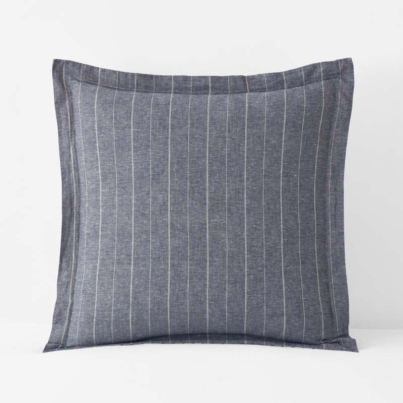 Tailored Stripes Premium Breathable Washed Linen Cotton Reversible Sham