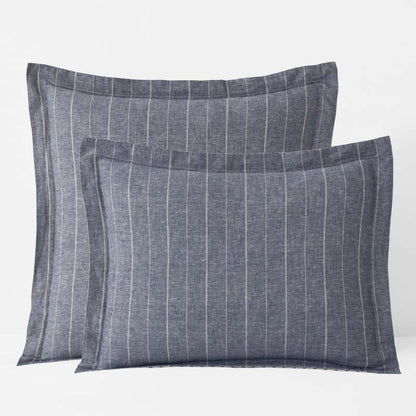 Tailored Stripes Premium Breathable Washed Linen Cotton Reversible Sham
