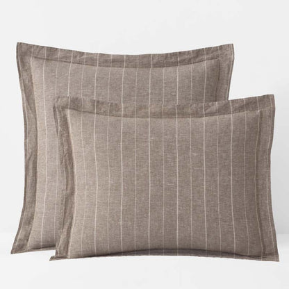 Tailored Stripes Premium Breathable Washed Linen Cotton Reversible Sham