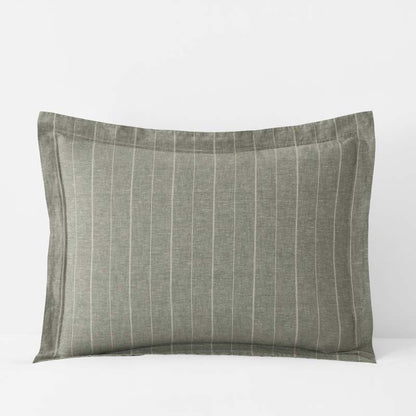 Tailored Stripes Premium Breathable Washed Linen Cotton Reversible Sham