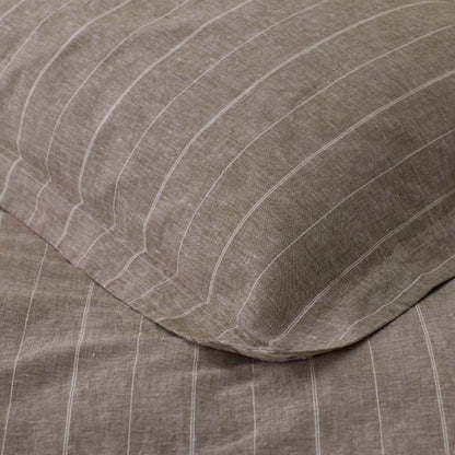 Tailored Stripes Premium Breathable Washed Linen Cotton Reversible Sham