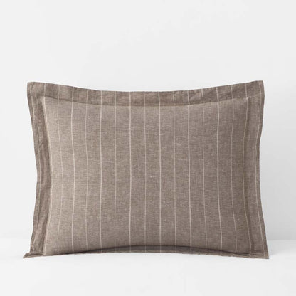 Tailored Stripes Premium Breathable Washed Linen Cotton Reversible Sham
