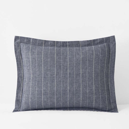 Tailored Stripes Premium Breathable Washed Linen Cotton Reversible Sham