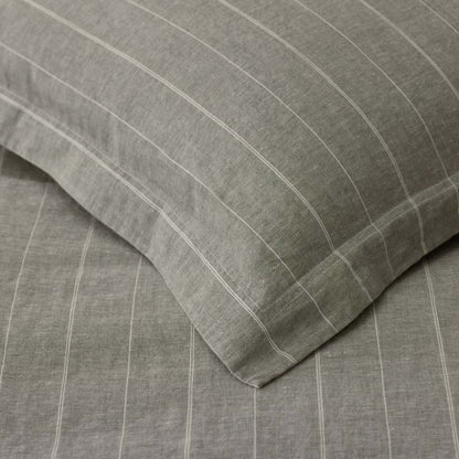 Tailored Stripes Premium Breathable Washed Linen Cotton Reversible Sham