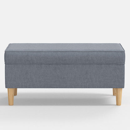Textured Linen Storage Bench