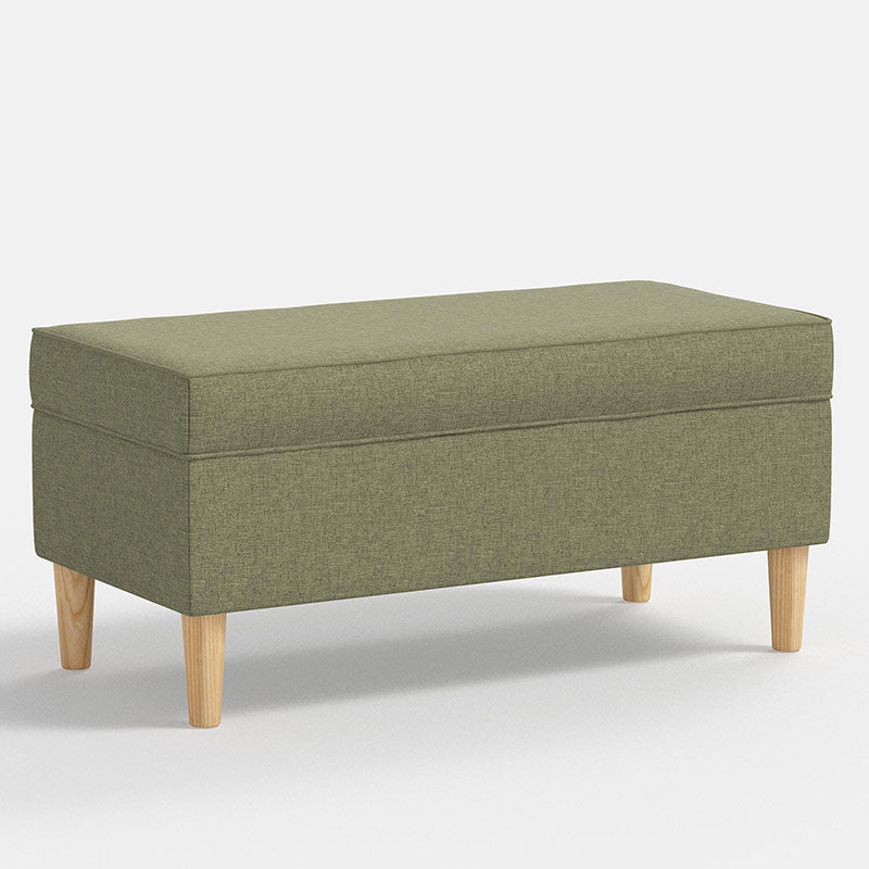 Textured Linen Storage Bench