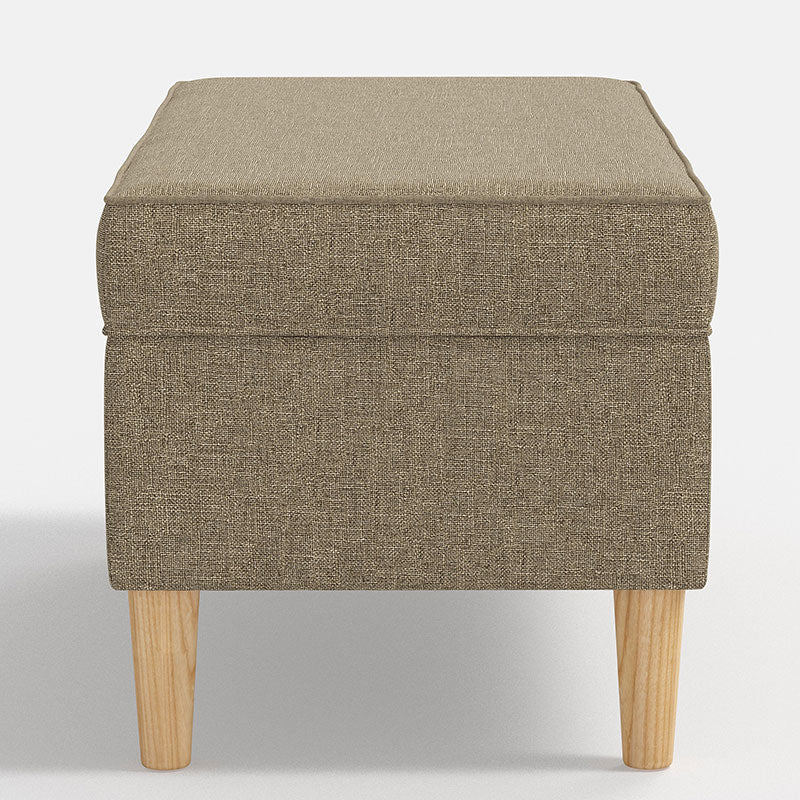 Textured Linen Storage Bench