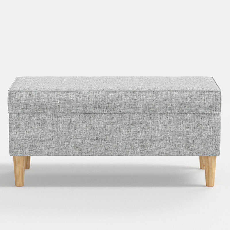 Textured Linen Storage Bench