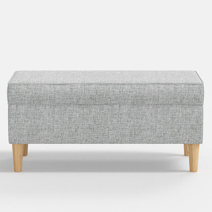 Textured Linen Storage Bench