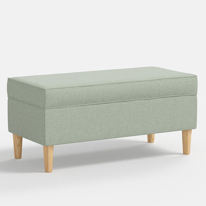 Textured Linen Storage Bench