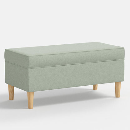 Textured Linen Storage Bench