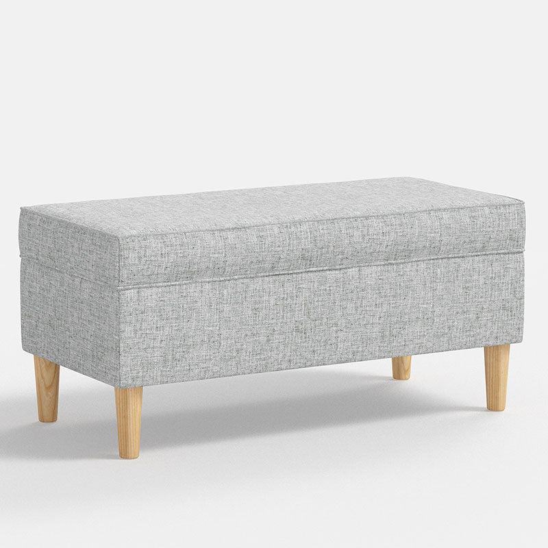 Textured Linen Storage Bench