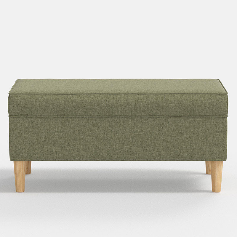 Textured Linen Storage Bench