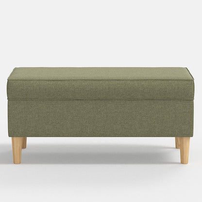 Textured Linen Storage Bench