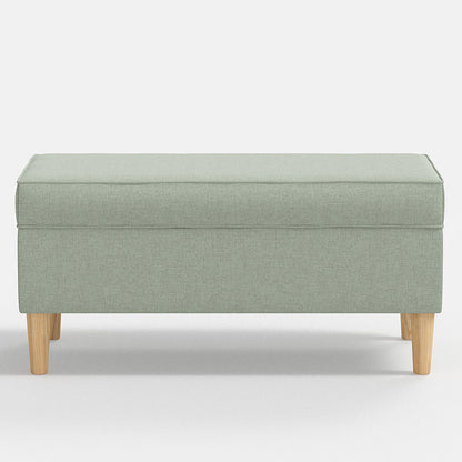 Textured Linen Storage Bench