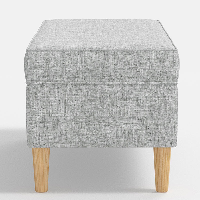 Textured Linen Storage Bench