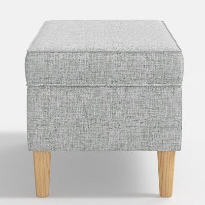 Textured Linen Storage Bench