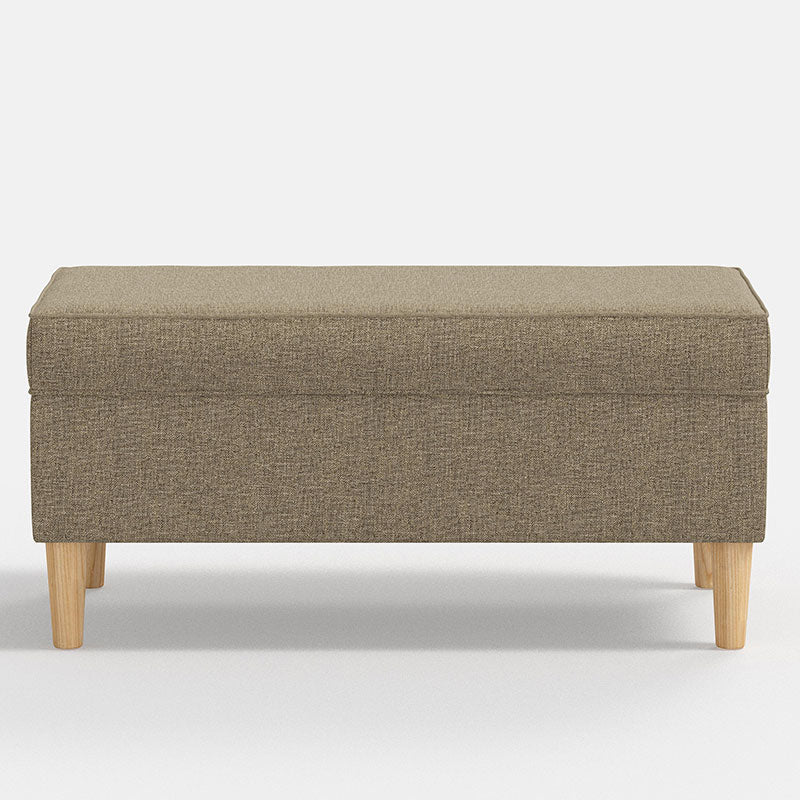 Textured Linen Storage Bench