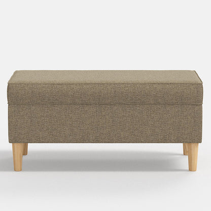 Textured Linen Storage Bench