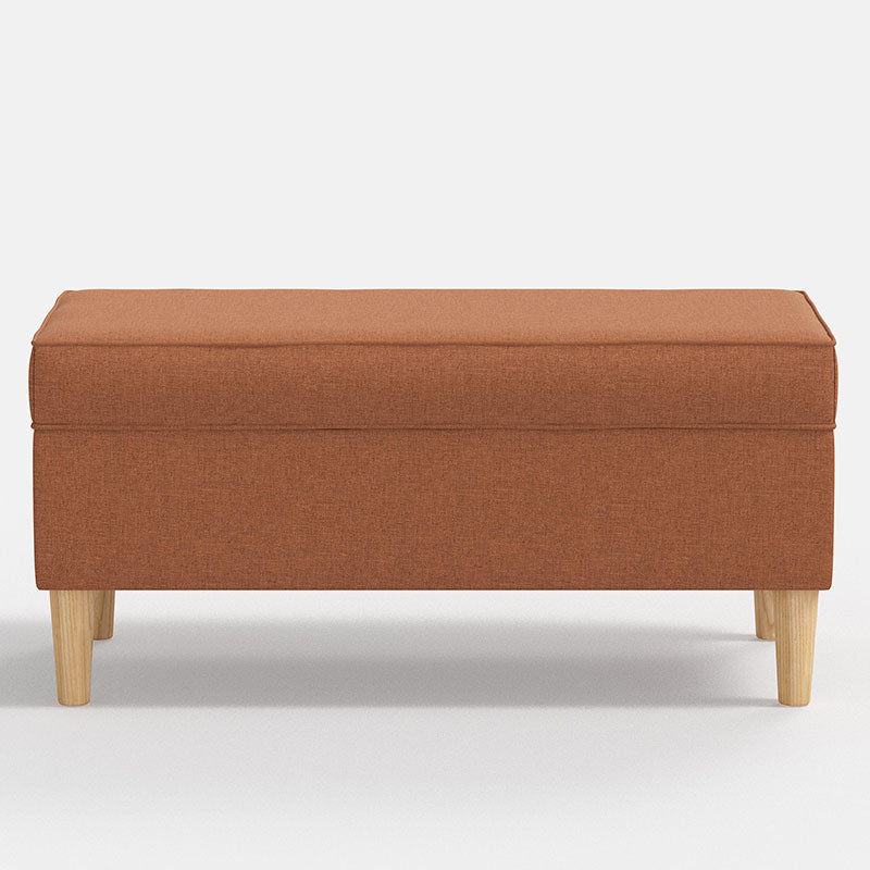 Textured Linen Storage Bench