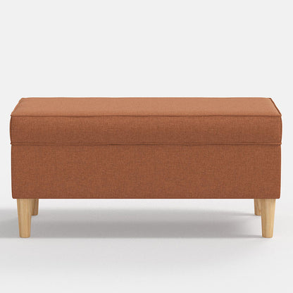 Textured Linen Storage Bench