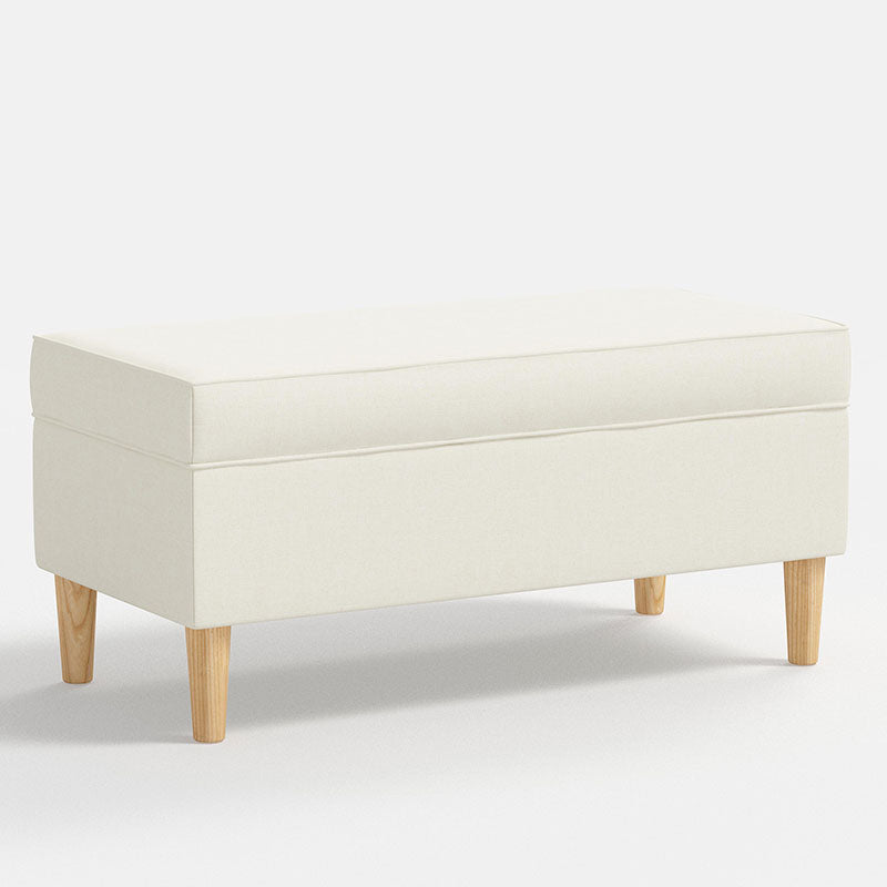 Textured Linen Storage Bench