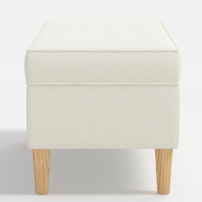 Textured Linen Storage Bench