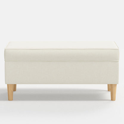 Textured Linen Storage Bench